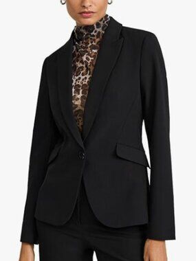 NEW EXPRESS EDITOR Business Classic Women's Black Single-Button Blazer Size L